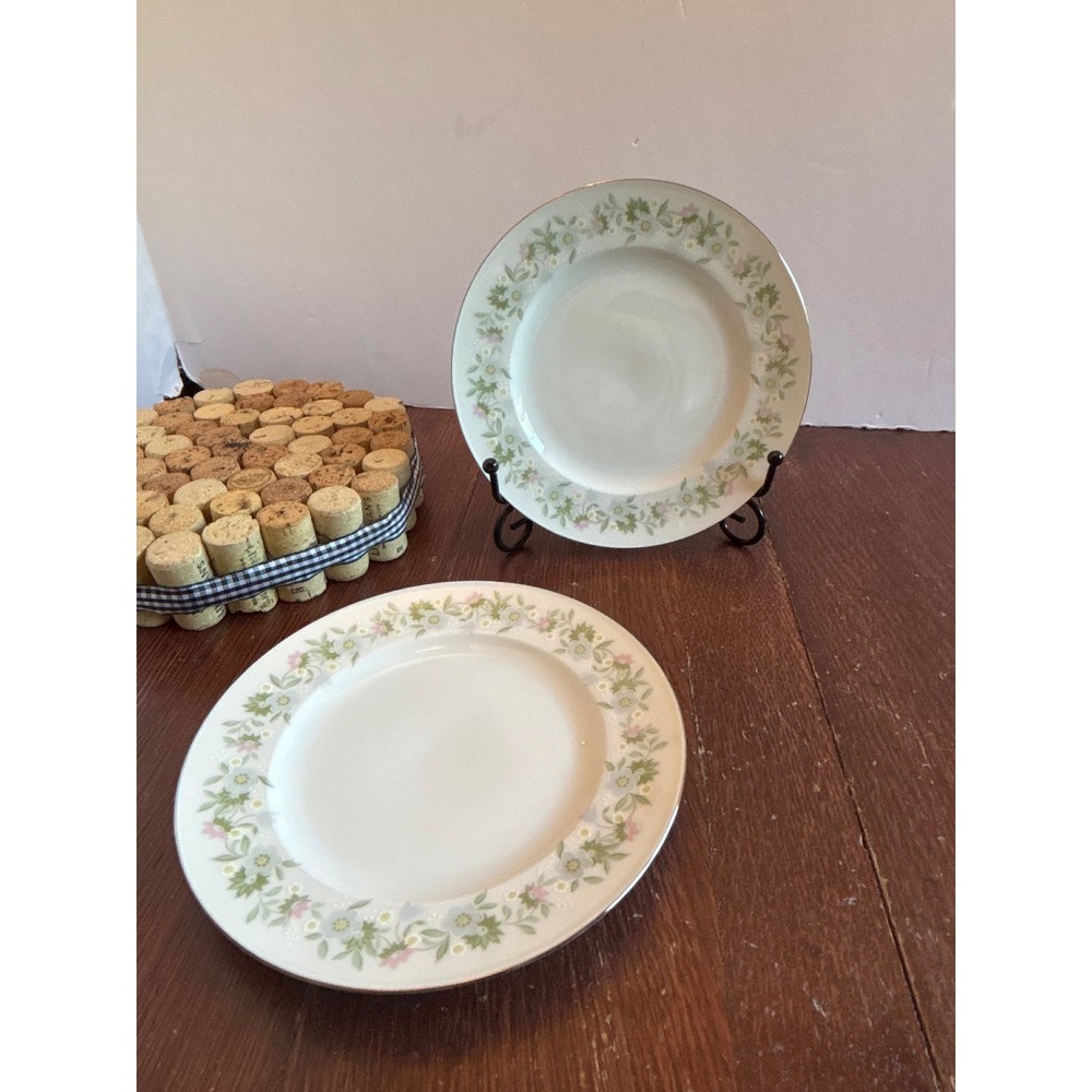 Johann Haviland Blue Garland Bread Butter Plates Set of 2 Bavaria Germany 6.25"